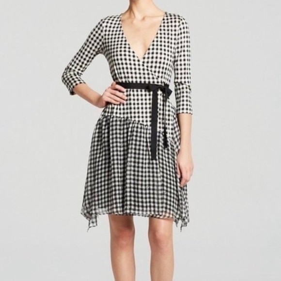 Diane von Furstenberg Riviera Gingham Wrap Dress DVF - Picture 3 of 8